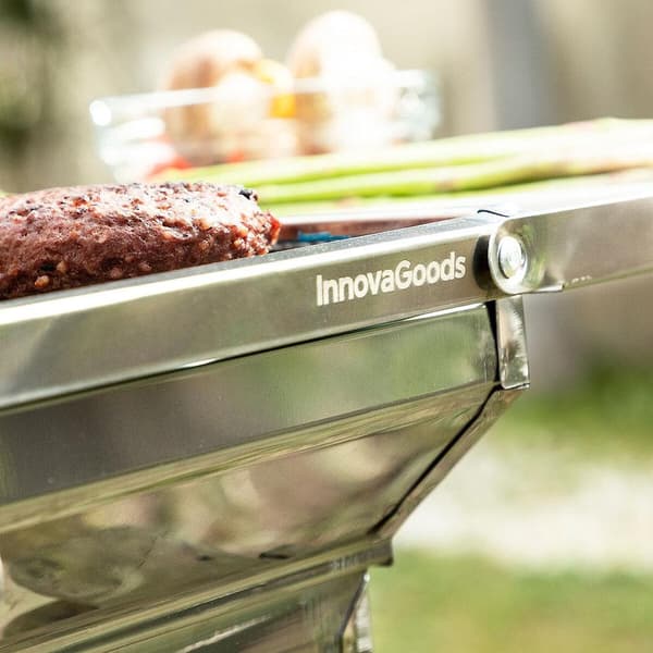 Hopfällbar Kolgrill: Perfekt för Sommarens Utflykter Silver