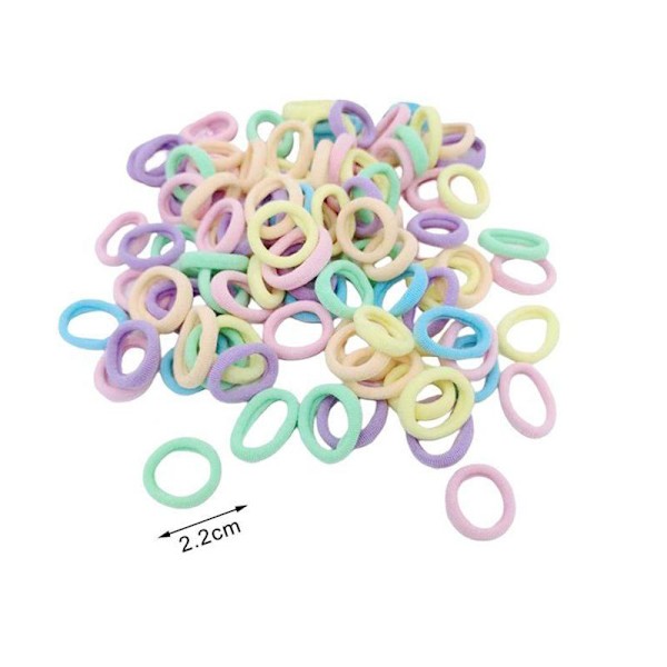 Pastellfärgade Elastiska Hårsnoddar - 50 st multifärg