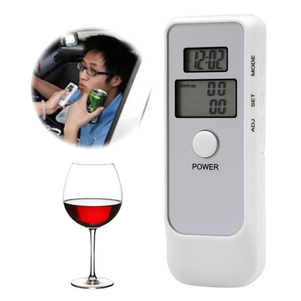 Alkoholmätare med Alarm & LCD-skärm - Håll dig Säker Vit