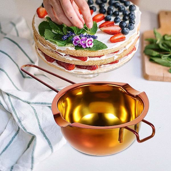 Elegant Roséguld Vattenbadsskål - 400 ml, Rostfritt Stål Guld