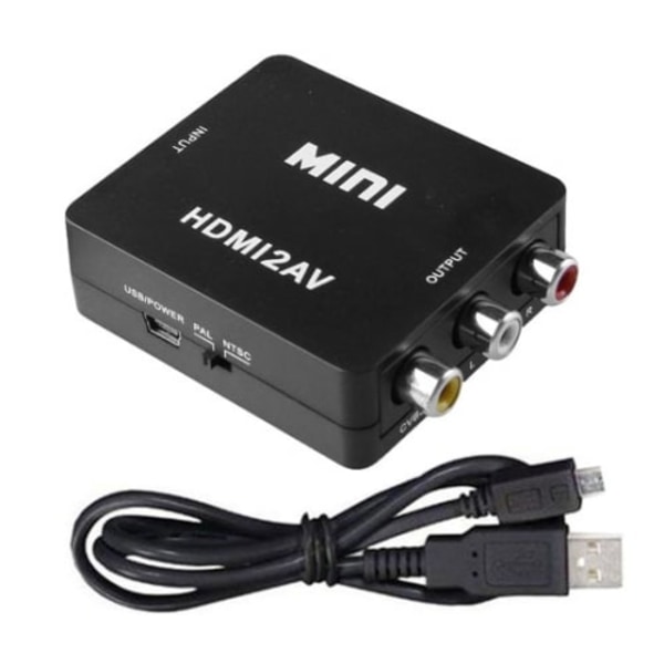 HDMI till AV-adapter: Perfekt bild & ljudöverföring Svart