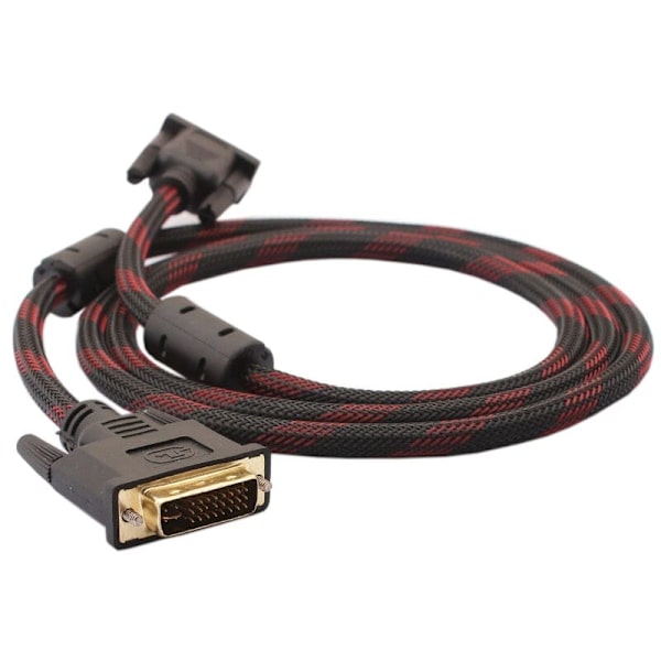 DVI till VGA Adapterkabel: Anslut enkelt & hållbart! Svart