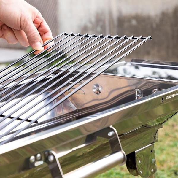 Hopfällbar Kolgrill: Perfekt för Sommarens Utflykter Silver