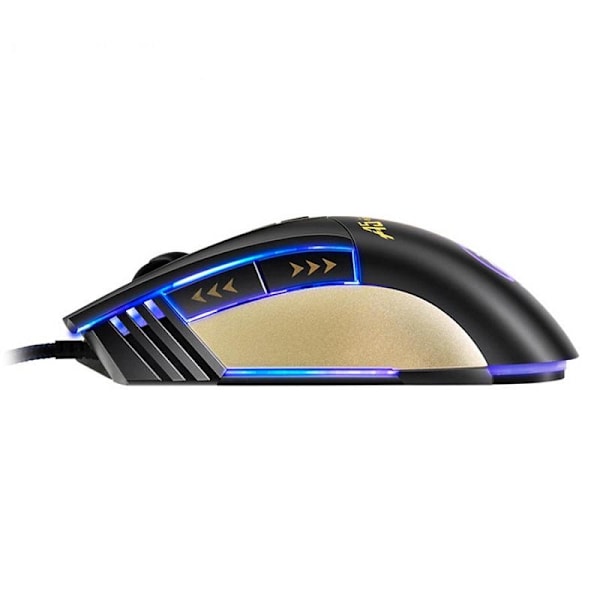 Apedra A5 Gamingmus: Kraftfull, Ergonomisk & LED-belysning Mörkgrå