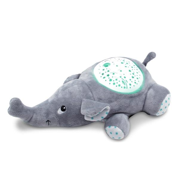 Elephant Nightlight med stjärnprojektion grå