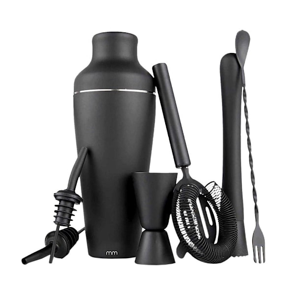 Elegant Mattsvart Cocktailset - Bli Proffs-Bartender! Svart