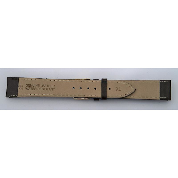 Slätt läderband 20 mm,  standard/XL Brown standard/guldspänne