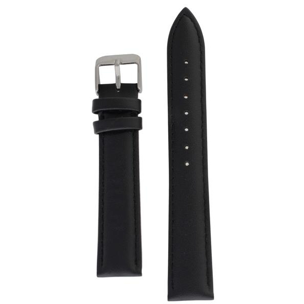 Stoppat läderband 8/10/12/14/16/18/20/22/24 mm Black 8 mm