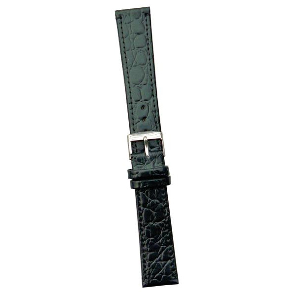Klockarmband 18/ 20/22 mm Diloy kroko Black 22 mm