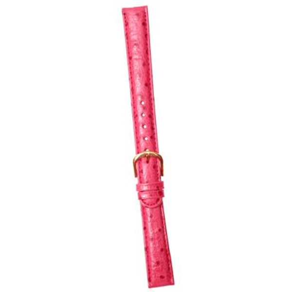 Stoppat läderband 12/16 mm Pink 12 mm/silverspänne