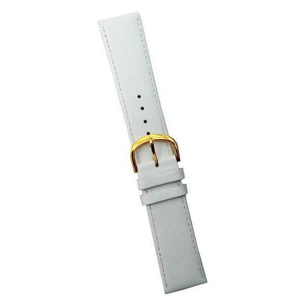 Klockarmband 24/26/28/30 mm äkta läder White 28 mm