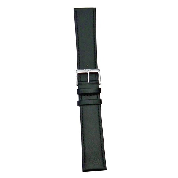 Svart läderband 22 mm Black guldspänne