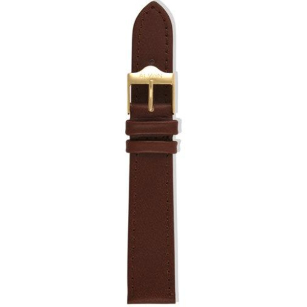 Klockarmband 20 mm Alwin brunt slätt, standard/XL DarkBrown standard/stålspänne