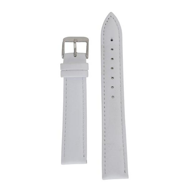 Stoppat läderband 8/10/12/14/16/18/20/22/24 mm White 24 mm