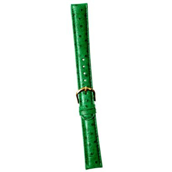 Stoppat läderband 12/16/18 mm Green 16 mm/guldspänne