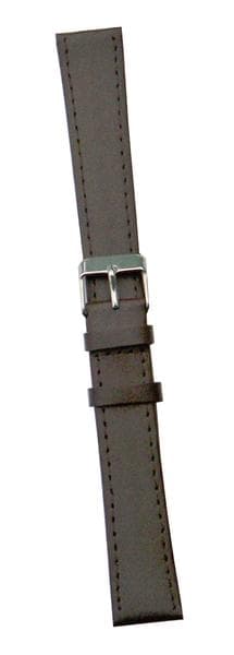 Brunt läderband 18 mm, normal/XL Brown XL/guldspänne