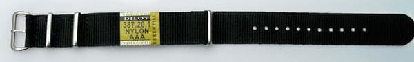 Natoband 18/20 mm svart 18 mm