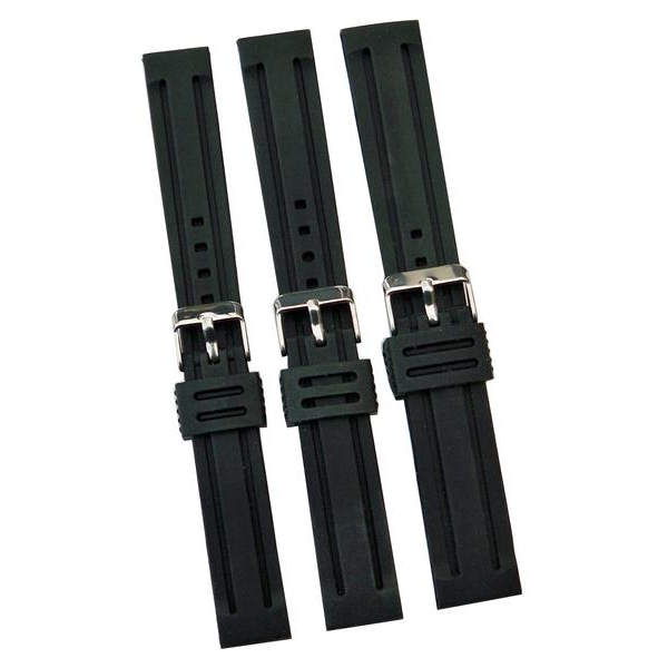Silikon klockarmband 18/20/22/24 mm Black 18 mm