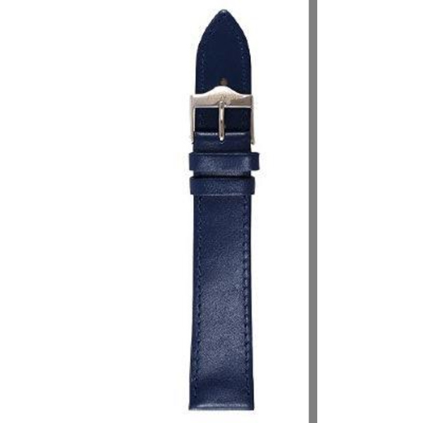 Alwin klockarmband 14/16/18 mm XL blått slätt Blue 16mm/stålspänne