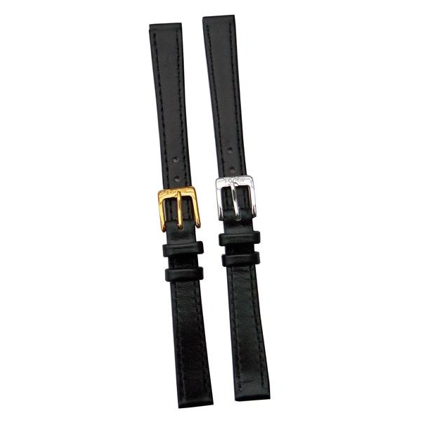 Svart läderband Today 12 mm Black silverspänne