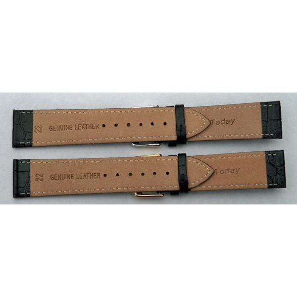Läderband Today 22 mm Black guldspänne