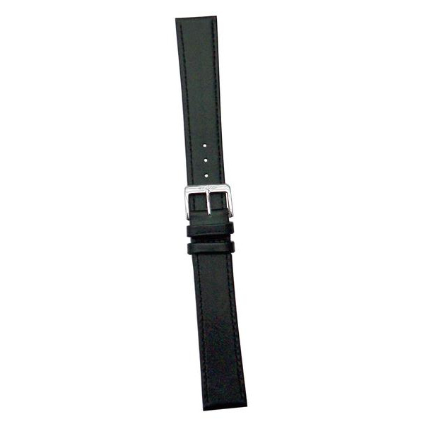 Svart slätt läderband Today 20mm XL Black guldspänne