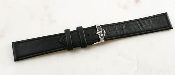 Svart läderband med söm 20  mm XL Black guldspänne