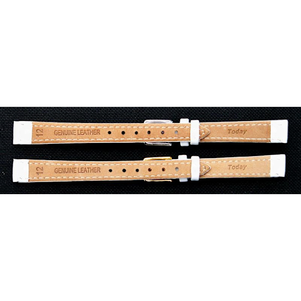 Klockarmband 12 mm White guldspänne