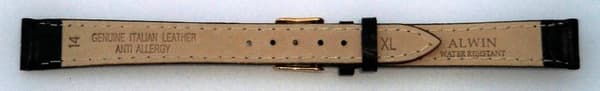 Klockarmband  Alwin 14 mm XL Black stålspänne