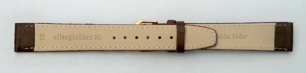 Läderband 16/18/20 mm XL Brown 16 mm/guldspänne