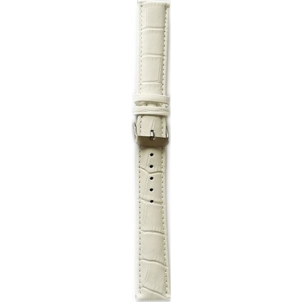 Vitt stoppat krokoband 18/20/22/24 mm White 22 mm