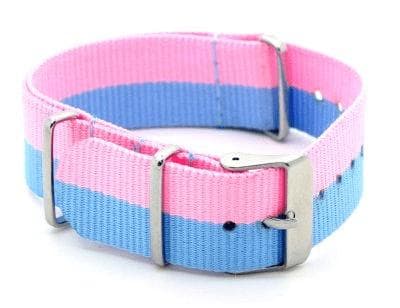 Natoband rosa/blå 20 mm 