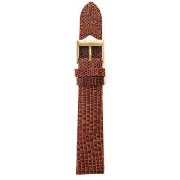 Mellanbrunt läderband Alwin 18/20 mm Brown 20 mm/stålspänne