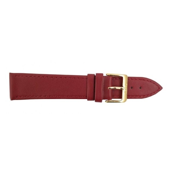 Läderband röd slät 14/16/18/20/22 mm Red 14 mm/guldspänne