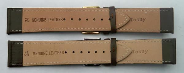 Mörkbrunt Today klockarmband 24 mm Brown guldspänne