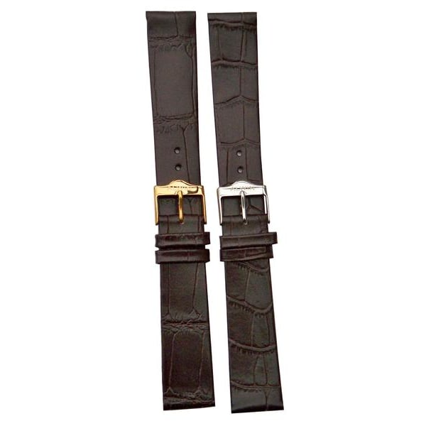 Brun, kroko, utan söm 20 mm DarkBrown guldspänne