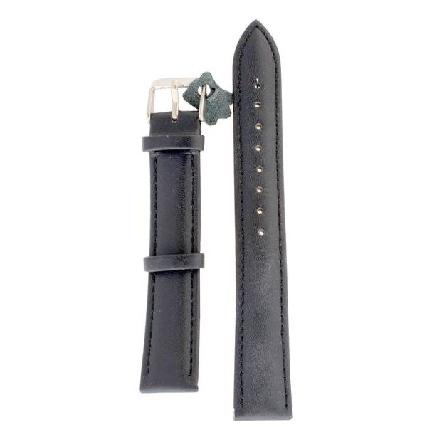 Stoppat läderband 12/14/16/18/20/22/24 mm XL Black 24 mm