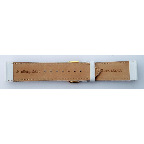 Klockarmband 24/26/28/30 mm äkta läder White 28 mm