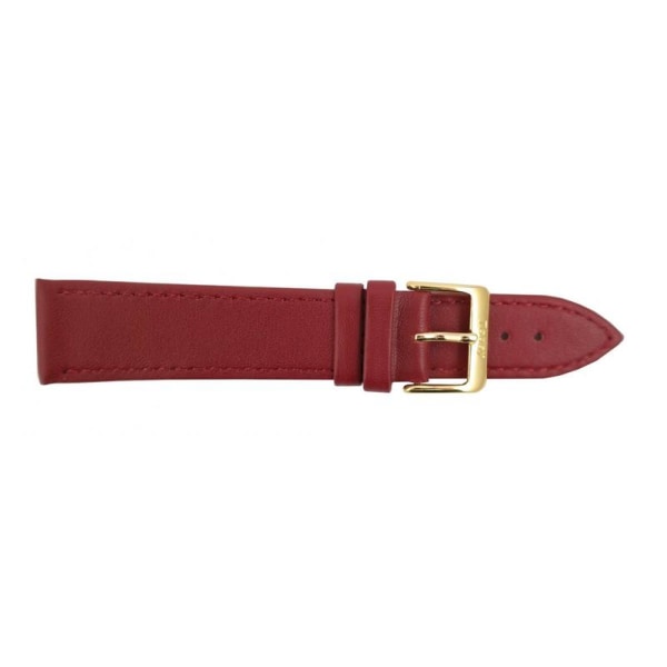 Läderband röd slät 14/16/18/20/22 mm Red 20 mm/silverspänne