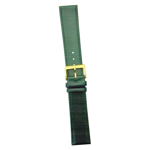 Svart läderband 22 mm Svart