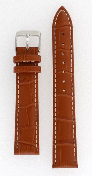 Vadderat krokoband 12/14/16/18/20/22 mm LightBrown 20 mm