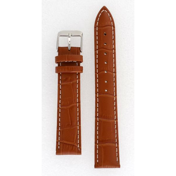 Vadderat krokoband 12/14/16/18/20/22 mm LightBrown 12 mm
