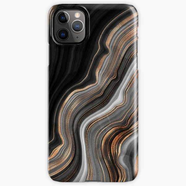Skal till iPhone 12 - Black and Gray Marble