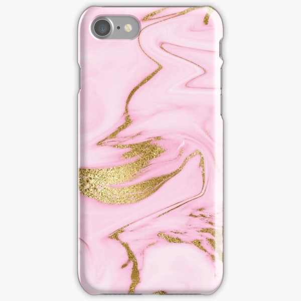 Skal till iPhone 7 Plus - Pink and Gold Marble