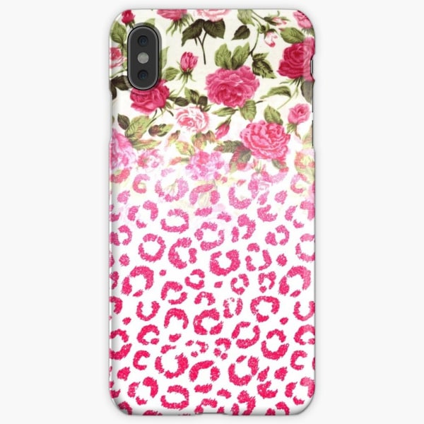 Skal till iPhone X/Xs - Pink Rose and Glitter