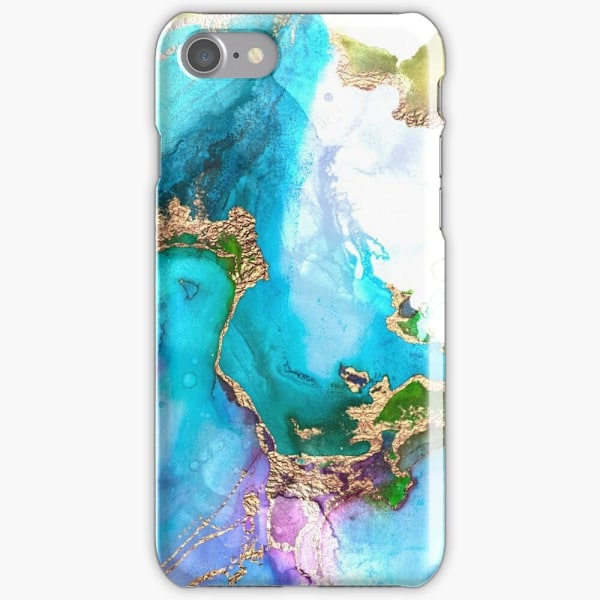 Skal till iPhone 8 Plus - Blue and Gold Ink Marble