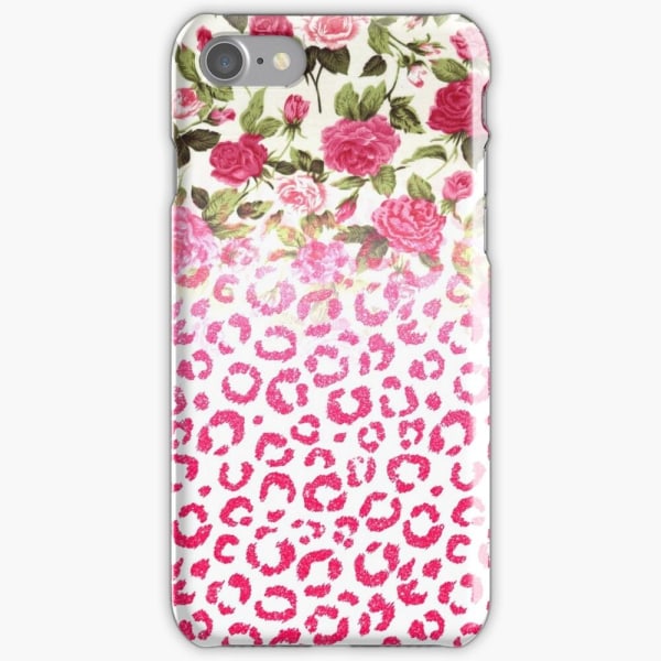 Skal till iPhone 8 - Pink Rose and Glitter
