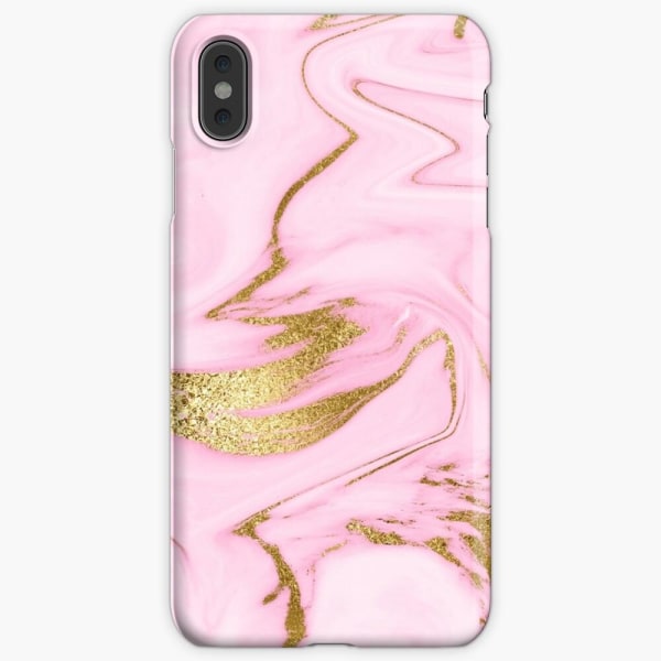 Skal till iPhone X/Xs - Pink and Gold Marble