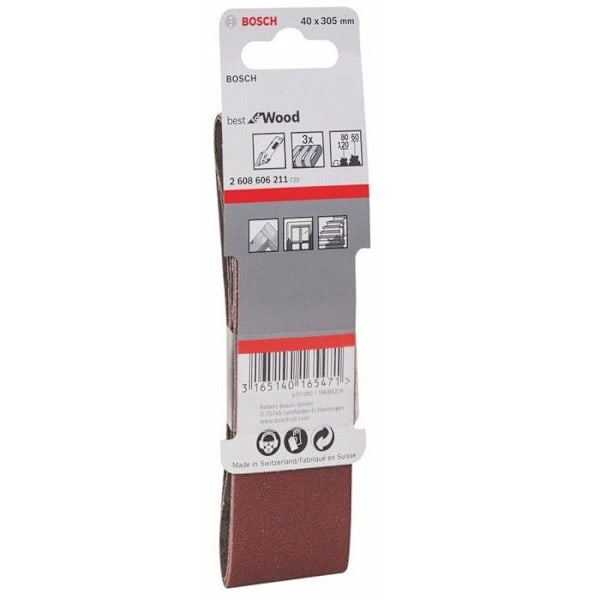 Slippapper 40x305 assorterade i 3-pack - Bosch slipmaskin