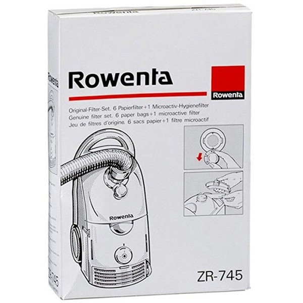 Säckar till dammsugare zr745 6-pack + filter - dammsugare rowenta